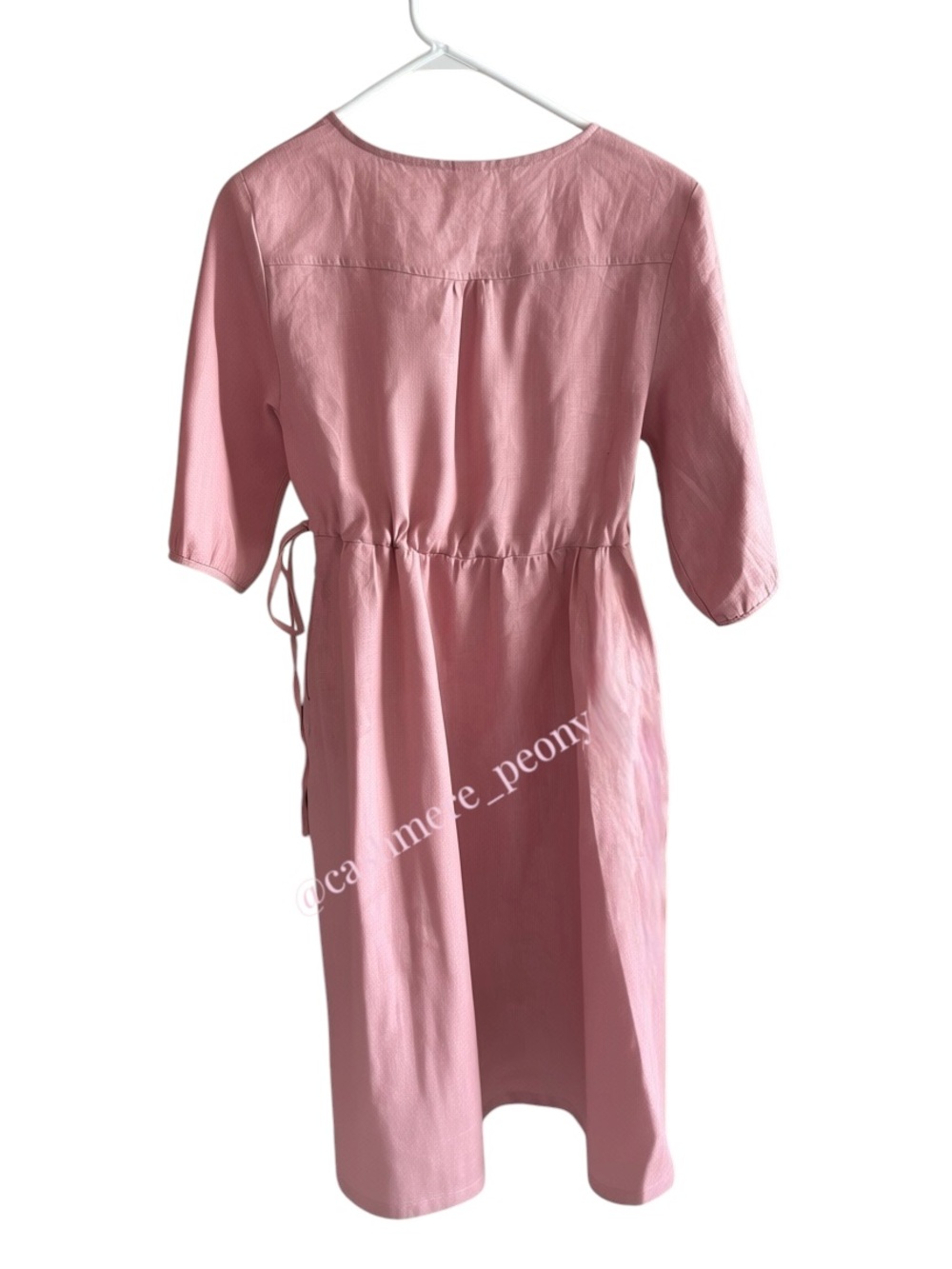 Lintico 100% Linen A-Line
Drawstring Waist Midi Cottage-core Dress
DIXIE Pink - Picture 4 of 9
